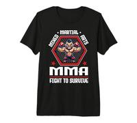 Mixed Martial Arts MMA Fight to Survive Cage Fighting T-Shirt Haut de Gamme