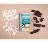 Mixed-Media Stamp, Stencil, and Storybook Set European Scripts: 8 Premium Art Stamps, 2 Stencil Masks, and 32-Page Instruction Booklet; Great for Gel Plate Printing