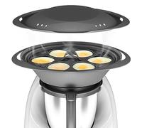 mixegg Pocheuse à œufs compatible avec Thermomix TM6 TM5 TM31 - Accessoire en Silicone ou Polypropylène, Ronde, Argenté