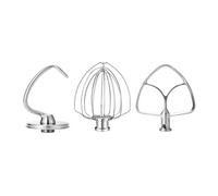 mixer attachments, Accessoires en acier inoxydable, compatibles avec les batteurs sur socle à tête inclinable KitchenAid de 4,5 à 5 pintes, avec fouet à 6 fils, batteur plat et crochet pétrisseur.