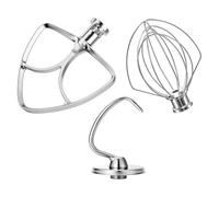 mixer attachments, Crochet pétrisseur 4,5 à 5 litres, accessoire fouet 6 lignes K45WW, compatible avec KitchenAid, lavable au lave-vaisselle(Gift Box)