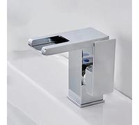 Mixer for Brass, Colour Changing LED Light Bathroom Waterfall Sink taps, Handle 1 Single Hole Basin Tap Faucet,Chrome