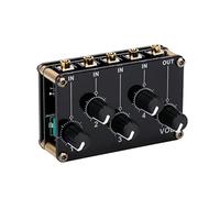 mixer,HUIOP Module de mixage passif 4 en 1 sortie Mini mélangeur passif 4 canaux stéréo Mélangeur audio 4 entrées audio vers 1 sortie Ultra compact à faible bruit pour studio d'enregistrement Console