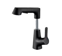 Mixer Tap with Down Sprayer liftable Hot and Cold Water Sink taps Dual Mode Single Handle Pull Out Lavatory Basin faucets for Bathroom,Black
