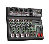 Mixeur 4 canaux 256 DSP, enregistrement PC, alimentation fantôme 48 V, mixeurs USB, console DJ Bluetooth, mixage for karaoké Pour Professionnels