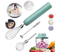 Mixeur 4-en-1, Fouet Électrique, Mousseur à Lait, Petit Mixeur Plongeant Sans Fil, Mini Hachoir à Oignons 300ML, Mousseur à Lait Portable Rechargeable pour Café, Lattés, Cappuccinos, Matcha,4 Vitesses