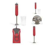 Mixeur à main - INOX - 400W - 2 vitesses - Rouge - Bol gradué 600 ml