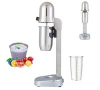 Mixeur à Milkshake Électrique Professionnel, Machine à Milkshake avec 2 Gobelets et Interrupteur à Double Vitesse, Mélange Uniforme à 360°, Blender en Acier Inoxydable pour Bars et Cafés Single Head