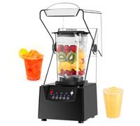 Mixeur à pâte, mixeur professionnel pour smoothies, batteur sur socle électrique avec 5 réglages prédéfinis, lame incurvée en acier inoxydable pour un broyage silencieux de la glace, idéal p