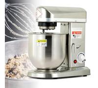Mixeur à pâte professionnel, batteur sur socle électrique 10 L, bol en acier inoxydable, mixeur robuste avec 3 vitesses réglables, avec bol, crochet pétrisseur, fouet, batteur, pour boulange