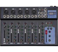 mixeur audio 7 canaux, connexion Bluetooth, plusieurs modes de musique, design compact, noir