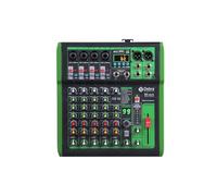 Mixeur audio avec Bluetooth, enregistrement MP3 USB et effets DSP 99, console de mixage DJ avec alimentation fantôme 48 V pour enregistrement PC, podcast, karaoké et streaming en direct (DI-6UX 6