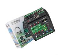 Mixeur audio DJ 4 canaux avec BT, USB et MP3, tension fantôme 48 V, interfaces XLR/6,35 mm, préamplificateur à faible bruit pour streaming, scène KTV, boîtier ABS