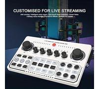Mixeur audio DJ Carte son externe USB X50 Mixer for casque, microphone, diffusion en direct, carte son for téléphone électronique, carte son for ordinateur(blanc)