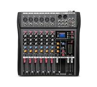 Mixeur audio DJ Mixeur professionnel à 6 canaux for ordinateur, enregistrement sur scène, carte son USB, tonalité haute et basse, modèle DJ Bluetooth