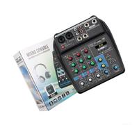 Mixeur audio DJ professionnel 4 canaux avec entrée BT et USB plus alimentation 48 V pour microphone préampli et lecture MP3 Vert