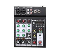 Mixeur audio, Mélangeur Audio Console 4 Canaux Lecture Sonore MP3 BT Effet De Réverbération Numérique EQ Alimentation 3 Bandes 5 V Pour Karaoké pour streaming en direct