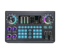 Mixeur audio, Mélangeur Audio Multifonction Portable, Carte Son Numérique, Console De Mixage USB, Alimentation Fantôme 48V Intégrée Pour Karaoké pour streaming en direct