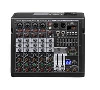 Mixeur audio, Mixeur 4/6 canaux for performances scéniques, mariages, conférences, diffus en direct, enregistrement USB, carte son, ordinateur dédié pour,PC, studio d'enregistrement et jeux(6chanel)