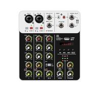 Mixeur audio, Mixeur Audio 4 Canaux Avec Bluetooth, USB, Alimentat 48 V, Contrôleur DJ For Enregistrement Sur Ordinateur, Effets De Relecture Différée pour streaming en direct, podcasting, PC