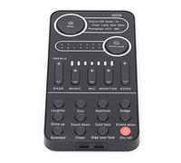 Mixeur Audio pour Youtube, Tiktok Live, Live Stream Sound Card Set Changeur de Voix avec Casque, Câble Audio, Sac de Rangement Compatible avec Téléphone et Ordinateur(K9)