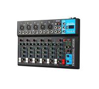 Mixeur Audio Professionnel 7 Canaux avec Lecteur MP3 USB Console de Mixage pour Console de Mixage Sonore Enregistrement PC Prise UE