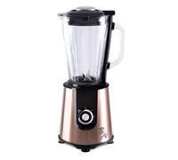 Berlinger Haus, Blender électrique avec bocal en verre de 1,75 L, 1000 W,or rose, Collection Rose Gold, Noir avec bouton d'anneau chromé en argent brillant, Pieds antidérapants, acier inoxydable