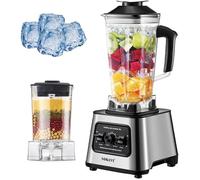 Mixeur blender 2 en 1 6000W, mélangeur à haut rendement doté de 9 vitesses 2,5 l de machine à smoothies et moulin à café, 4 lames