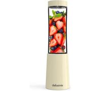 DETOXIMIX - Mini Blender Compact 150W 280ml - Smoothie Milk-shake Jus Fruits ou Légumes - 2 Bouteilles Gourdes avec Couvercle de Voyage + Livret de Recettes Inclus - Plastique sans BPA 4 Lames - Blanc