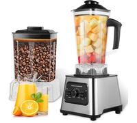 Mixeur Blender Professionnel 2.5L, 6000W Mixeur Smoothie, 9 Vitesses, éLectrique Presse-Agrumes Avec 4 Lames En Acier Inoxydable
