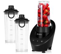 ZEEGMA Vitamine blender Professionnel à smoothie, multifonction 4-en-1 1050W avec pichet 1 L, pour écraser la glace, presse-agrumes électrique, moulin à café, lames croisées (0,4l)