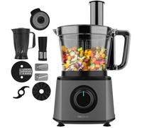Cecotec Robot culinaire Paprika 1300 Full, 2000W de puissance, en acier inoxydable, 2 vitesses, 3 disques de coupe, comprend un bol de 3,5 L, une carafe de 1,8 L et un presse-agrumes