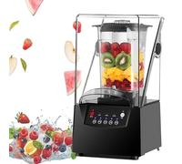 Mixeur commercial 2200W silencieux avec couvercle insonorisé, 2L bol résistant, broyeur glace et noix, blender multifonction smoothies, jus, soupes, restaurants