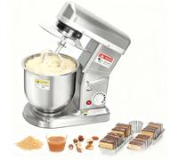 Mixeur de Boulangerie Commercial avec Moteur Industriel 500W, Comprend Contrôle 3 Vitesses, Bol en Acier pour Production à Volume Élevé de Pâte à Pain et Pizza(5L)
