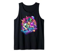 Mixeur de Musique DJ de la Saint-Patrick Leprechaun Synthwave Débardeur