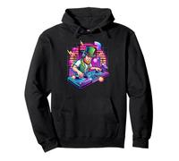 Mixeur de Musique DJ de la Saint-Patrick Leprechaun Synthwave Sweat à Capuche