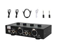 Mixeur de Réverbération pour Voix, Amplificateur USB Noir à Deux Canaux | Contrôles Simples, Usage Streaming et Chat Vocal, Plastique Métal, Câble Noir, Adaptateur, Triple Data