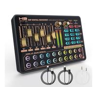 Mixeur DJ avec Carte Son, Todeco Studio de Production de Podcast Mélangeur Audio Portable Bluetooth Contrôleur avec Effets de Mixage et Changeur de Voix pour Streaming en Direct/PC/Enregistrement