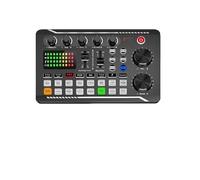 Mixeur DJ, Carte son F998 professionnelle compatible Bluetooth, enregistrement en studio for téléphone, PC, console de mixage, amplificateur, mixeur musique direct(blanc)