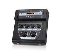 Mixeur DJ, Mini mixeur d'extérieur stéréo écho double entrée microphone amplificateur avec effet d'enregistrement Bluetooth mp3