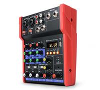 Mixeur DJ professionnel 4 canaux avec Bluetooth, enregistrement USB, ordinateur personnel, petite carte son live, mixeur audio de réverbération pour studio de fête