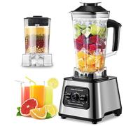 Mixeur électrique 6000 W, Blender 2 en 1 pour La Cuisine, Hachoir Et Broyeur Portable De 2,5 L, Fonction Glace Pilée, Autonettoyage, sans Bpa, Milkshakes Et Jus