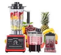 Mixeur en verre de 9 500 W, 3 en 1 professionnel mixeur de 3 l, mixeur pour jus et smoothies avec 15 vitesses, lames 8 tranchants en acier inoxydable, fonction de nettoyage automatique (B)