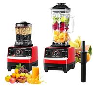 Mixeur Et Mélangeur Multi-fonction 2 En 1 Pour Smoothies, Blender Professionnel 2000w, Blender Avec Cruche Alimentaire De 2l, 15 Vitesses, 6 Lames En Acier Inoxydable Amovibles Et Pousseur