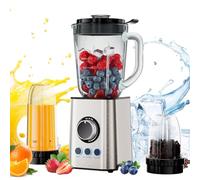 Mixeur et robot ménager 3 en 1 Biomix, moteur puissant de 1300 W avec acier inoxydable 304 et 2 programmes préréglés, moulin à café et à épices, broyeur combiné pour glace pilée, smoothies, milk-shak