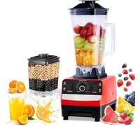 Mixeur haute performance 2000 W | Blender 2 en 1 de 2 l | Blender Smoothie Maker & Extracteur de jus | 4 lames en acier inoxydable | 6 vitesses | Nettoyage automatique | Robot de cuisine pour jus