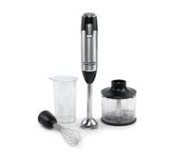 MIXEUR MULTIFONCTIONS 600W PIED INOX MINI HACHOIR FOUET GOBELET NOIR IN MUSE - MS05HB