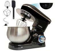 Mixeur Pâtissier Professionnel Mixeur Orbital Kitchen 5L ✅ Expédition 24/48h ✅ 6 Vitesses + Écran LED Pulse, Briebe, KM1164, Noir, 1800W Impressionnez votre famille et vos amis avec du pain fraîchemen