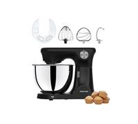 PRIXTON Robot Pâtissier KR350 2000 W avec Bol en Acier Inoxydable 8 L, 6 Vitesses + Mode Manuel, Pétrir, Mélanger et Fouetter, Accessoires en Aluminium et Acier Inoxydable