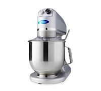 Mixeur Planétaire 7 L Jusqu'à 2 Kg de Pâte Argent - Bol Mixeur Inox - 11 Vitesses - Robot Culinaire - Batteur sur Socle - Robot Alimentaire - 7 litres - Gris